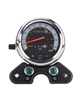 Qiilu 12V Dual Speedometer, Motorcycle Dual Odometer Speedometer Speedo Meter Gear Digital Display 95mm Mounting Hole with Cable