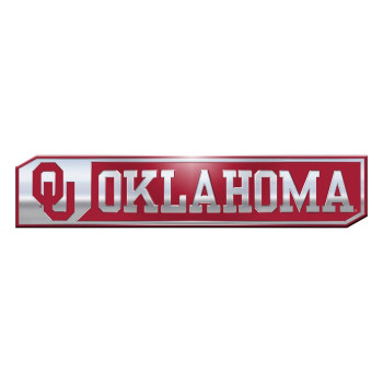 Fanmats 60844 Oklahoma Sooners 2 Piece Heavy Duty Aluminum Embossed Truck Emblem Set, 175A X 825A