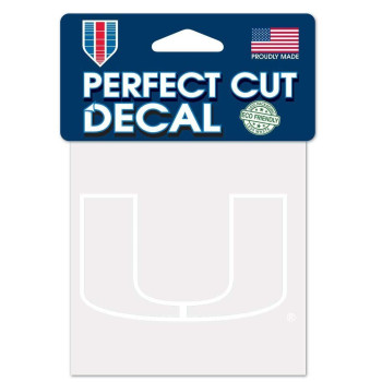 Wincraft Ncaa Miami Hurricanes 4X4 Perfect Cut White Decal One Size Team Color