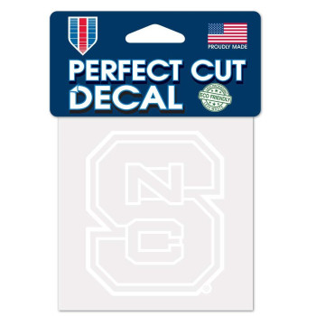 Ncaa North Carolina State Wolfpack 4X4 Perfect Cut White Decal One Size Team Color