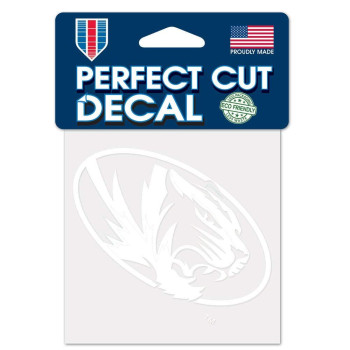 Wincraft Ncaa Missouri Tigers 4X4 Perfect Cut White Decal One Size Team Color