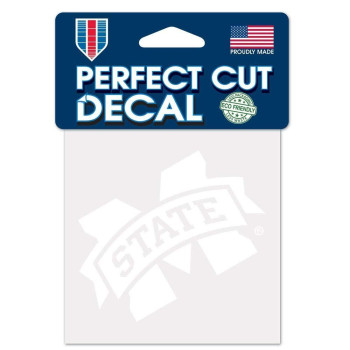 Wincraft Ncaa Mississippi State Bulldogs 4X4 Perfect Cut White Decal One Size Team Color