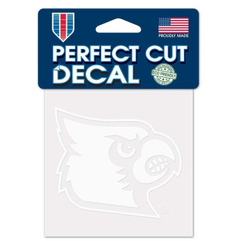 Wincraft Ncaa Louisville Cardinals 4X4 Perfect Cut White Decal One Size Team Color