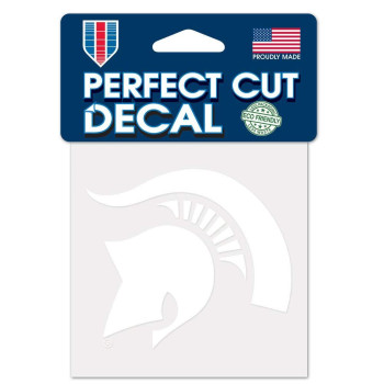 Wincraft Ncaa Michigan State Spartans 4X4 Perfect Cut White Decal One Size Team Color