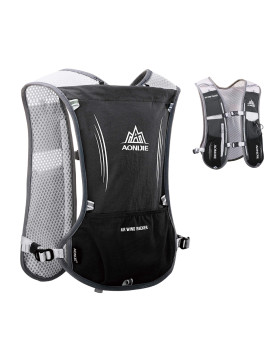 Triwonder Hydration Pack Backpack 5L Marathoner Running Race Hydration Vest (Black - Only Vest)