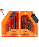 HORUSDY 30-Piece Hex Key Set, Allen Wrench Set Inch/Metric MM(0.7mm-10mm) SAE(0.028"-3/8)