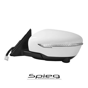 Spieg Ni1320271 Driver Side Mirror Replacement For Nissan Rogue 2014-2019 Heated Turn Signal Light Camera Power Folding Paintable Super White 13Pin (Lh)