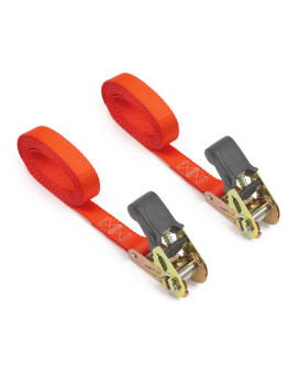 1In X 7Ft Easy-Grip Light-Duty Endless Ratchet (No Hooks) - 400 Lb Working Load Limit 1,200 Lb Breaking Strength - Orange 2-Pack