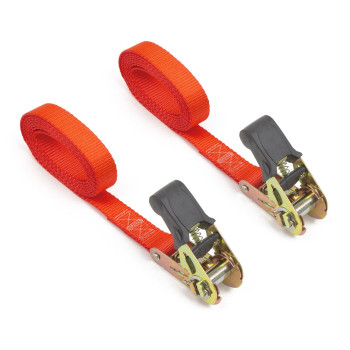 1In X 7Ft Easy-Grip Light-Duty Endless Ratchet (No Hooks) - 400 Lb Working Load Limit 1,200 Lb Breaking Strength - Orange 2-Pack