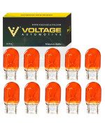 Voltage Automotive (10 Pack) 7440A 7440Na 7440 Amber T20 Automotive Brake Light Turn Signal Side Marker Light Bulbs