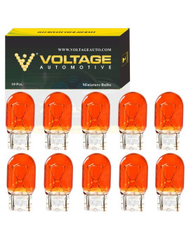 Voltage Automotive (10 Pack) 7440A 7440Na 7440 Amber T20 Automotive Brake Light Turn Signal Side Marker Light Bulbs
