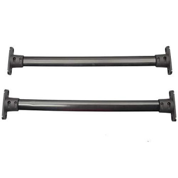 Cross Bars Compatible With 2005-2012 Nissan Pathfinder, Factory Style Aluminum Black Roof Top Bar Luggage Carrier By Ikon Motorsports, 2006 2007 2008 2009 2010 2011