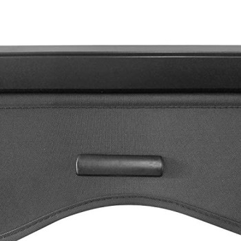 Ikon Motorsports, Cargo Cover Compatible With 2011-2021 Jeep Grand Cherokee, Black Vinly+Aluminum Rod Tonneau Cover Retractable