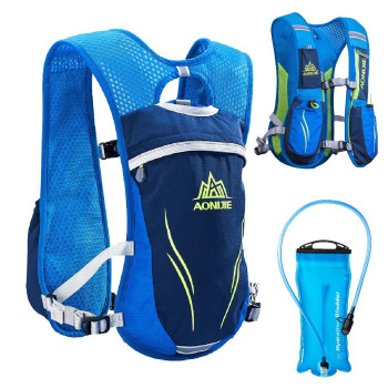 Triwonder Hydration Pack Backpack 55L Outdoors Mochilas Trail Marathoner Running Race Hydration Vest (Blue - With 2L Tpu Water Bladder)