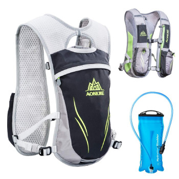 Triwonder Hydration Pack Backpack 55L Outdoors Mochilas Trail Marathoner Running Race Hydration Vest (Grey - With 2L Tpu Water Bladder)