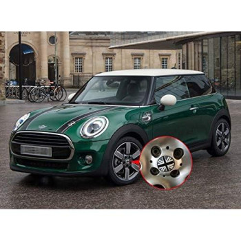 Xotic Tech 4X Union Jack Uk Flag Style Wheel Center Cap Covers Compatible With Mini Coopers R50 R51 R52 R53 R55 R56 R57 R58 R59 R60 R61 F55 F56, Etc (Black/Grey)