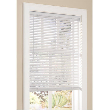 Vinyl Mini Blinds 1-Inch Cordless Room Darkening Blind For Windows - Starting At $997 - (Over 1,400 Addl Custom Sizes) Vinyl Blinds, Mini Blinds, Window Blinds Cordless, White - 61W X 72L