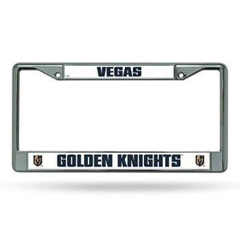 Rico Nhl Golden Knights Las Vegas Chrome Frame Sports Fan Automotive Accessories, Multicolor, One Size (Fc9901)