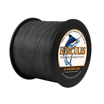 Hercules Super Strong 300M 328 Yards Braided Fishing Line 70 Lb Test For Saltwater Freshwater Pe Braid Fish Lines 4 Strands - Grey, 70Lb (318Kg), 044Mm