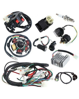 Jikan Annpee Complete Electrics Wiring Harness Wire Loom Magneto Stator For Gy6 4-Stroke Engine Type 125Cc 150Cc Pit Bike Scooter Atv Quad