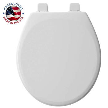 MAYFAIR 843SLOW 000 Lannon Toilet Seat will Slow Close and Never Loosen, ROUND, Durable Enameled Wood, White