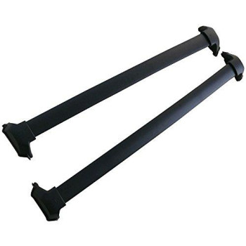 Cross Bar Compatible With 17-22 Honda Crv, Factory Style Black Rubber Aluminum Top Cargo Cross Bar By Ikon Motorsports