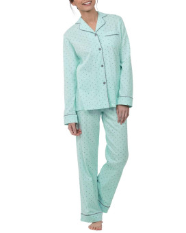 Pajamagram Ladies Pajamas Sets - Cotton Pajamas, Mint Polka Dot, Sm