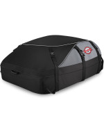 Car Rooftop Cargo Carrier Roof Bag, 20 Cubic Feet Waterproof Roof Top Cargo Carrier For Car With Without Luggage Rack, Vehicle Soft Shell Roof Cargo Box With 8 Tie-Down Strap, 6 Door Hook, Storage Bag