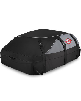 Car Rooftop Cargo Carrier Roof Bag, 20 Cubic Feet Waterproof Roof Top Cargo Carrier For Car With Without Luggage Rack, Vehicle Soft Shell Roof Cargo Box With 8 Tie-Down Strap, 6 Door Hook, Storage Bag