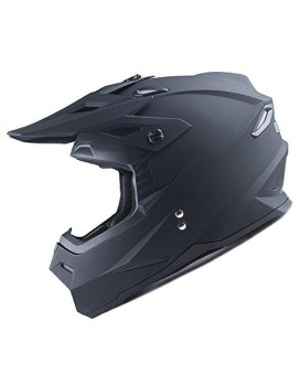 1Storm Adult Motocross Helmet Bmx Mx Atv Dirt Bike Four Wheeler Quad Motorcycle Full Face Helmet Racing Style: Hf801 Matt Black