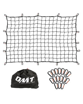 Orion Motor Tech Cargo Net For Pickup Truck Beds, 4X6 Truck Cargo Netting And Roof Rack Cargo Net Compatible With Ford Ram Gmc Toyota Chevrolet 8X12 Max Cargo Netting With Handmade Knots 16 Carabiners