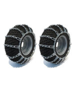 The Rop Shop New Pair 2 Link Tire Chains 24X12-12 For John Deere Lawn Mower Tractor Rider