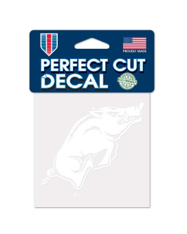 Ncaa Arkansas Razorbacks 4X4 Perfect Cut White Decal One Size Team Color