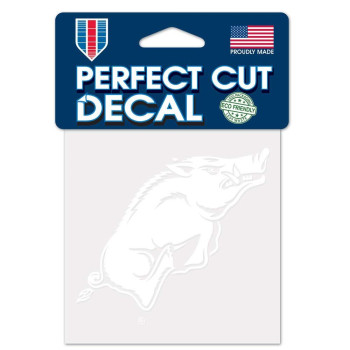 Ncaa Arkansas Razorbacks 4X4 Perfect Cut White Decal One Size Team Color