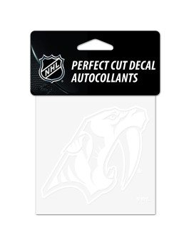 Wincraft Nhl Nashville Predators 4X4 Perfect Cut White Decal One Size Team Color