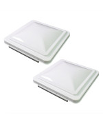 Leisure Coachworks 2 Packs 14 Inch Rv Roof Vent Cover Universal Replacement Vent Lid White For Camper Trailer Motorhome (White 2-Pack)