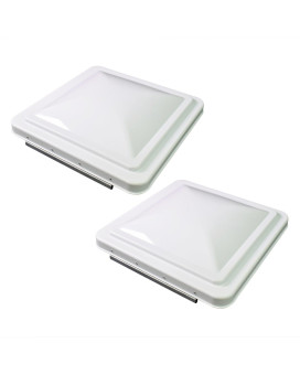 Leisure Coachworks 2 Packs 14 Inch Rv Roof Vent Cover Universal Replacement Vent Lid White For Camper Trailer Motorhome (White 2-Pack)