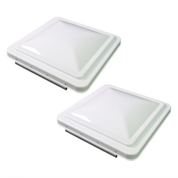 Leisure Coachworks 2 Packs 14 Inch Rv Roof Vent Cover Universal Replacement Vent Lid White For Camper Trailer Motorhome (White 2-Pack)