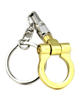 Maycom Creative Trailer Towing Hook Keychain Keyring Auto Part Model Key Chain Ring Accessories (Gold)