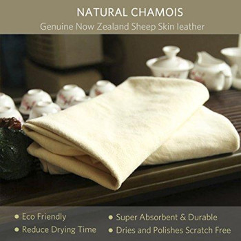 (2 Pack)-Natural Chamois Drying Cloth Car Drying Towel, Leather Chamois Cloth Shammy Drying Towel Dryer For Car Wash Care Super Absorbent Fast Chamois Car Wash Cloth(L:24 X35 2-Pack)