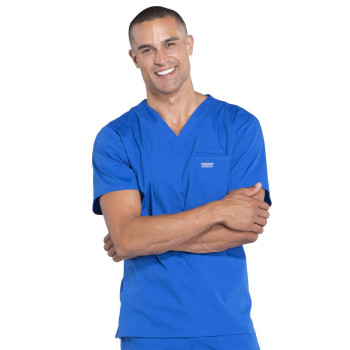 Cherokee Men Scrubs Top Workwear Professionals Tuckable V-Neck Ww675, Xl, Royal