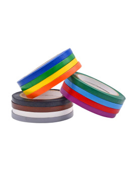 Wod Vtc365 Rainbow Pack Vinyl Pinstriping Tape, 38 Inch X 36 Yds (Pack Of 12) For School Gym Marking Floor, Crafting, & Stripping Arcade1Up, Vehicles And More