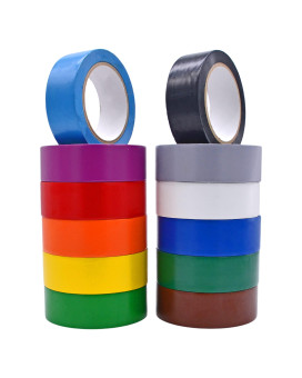 Wod Vtc365 Rainbow Pack Vinyl Pinstriping Tape, 15 Inch X 36 Yds (Pack Of 12) For School Gym Marking Floor, Crafting, Stripping Arcade1Up, Vehicles And More