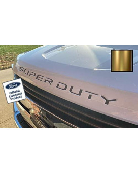 Decal Mods 2017-2022 Super Duty Hood Grille Decal Sticker Letter Inserts Inlays (Thin) For Ford F250 F350 F450 (2017-2022) Metallic Gold - Cgold