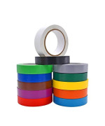 Wod Vtc365 Rainbow Pack Vinyl Pinstriping Tape, 1 Inch X 36 Yds (Pack Of 12) For School Gym Marking Floor, Crafting, & Stripping Arcade1Up, Vehicles And More