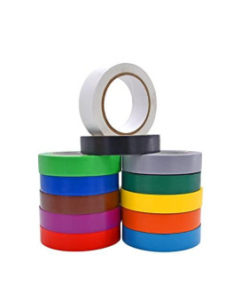 Wod Vtc365 Rainbow Pack Vinyl Pinstriping Tape, 1 Inch X 36 Yds (Pack Of 12) For School Gym Marking Floor, Crafting, & Stripping Arcade1Up, Vehicles And More