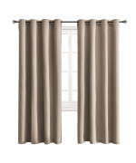 Wontex Blackout Curtains Room Darkening Thermal Insulated With Grommet Curtains For Bedroom, 52 X 84 Inch, Taupe, 2 Panels