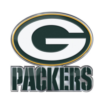 Fanmats 60599 Green Bay Packers Heavy Duty Aluminum Embossed Color Emblem, Auto Emblem Decal - Alternate