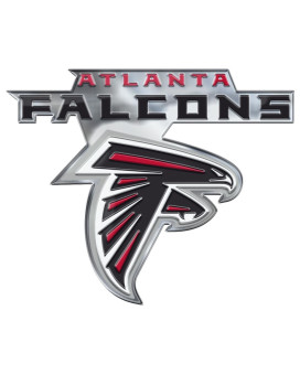 Fanmats 60589 Atlanta Falcons Heavy Duty Aluminum Embossed Color Emblem, Auto Emblem Decal - Alternate