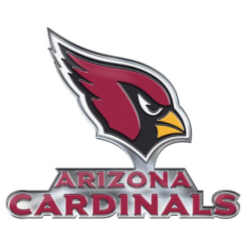 Fanmats 60588 Arizona Cardinals Heavy Duty Aluminum Embossed Color Emblem, Auto Emblem Decal - Alternate